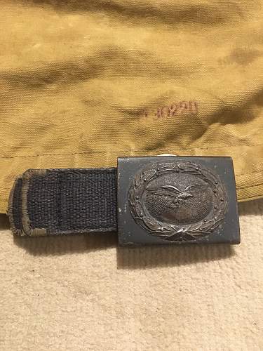 LW Belt and buckle with very interesting unit mark!