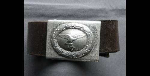 Luftwaffe belt and buckle - Aluminium buckle and keeper for review. Maker?