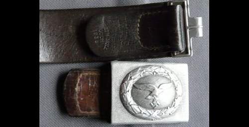 Luftwaffe belt and buckle - Aluminium buckle and keeper for review. Maker?