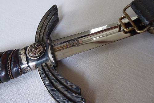 Early nickel Luftwaffe sword - Fliegerschwert - by Eickhorn