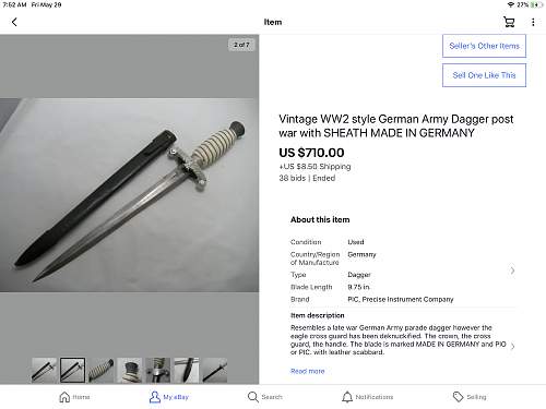 Post war Luftwaffe dagger