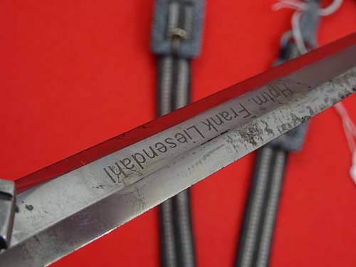 Luftwaffe 2nd model dagger with owner's name : Your opinion please