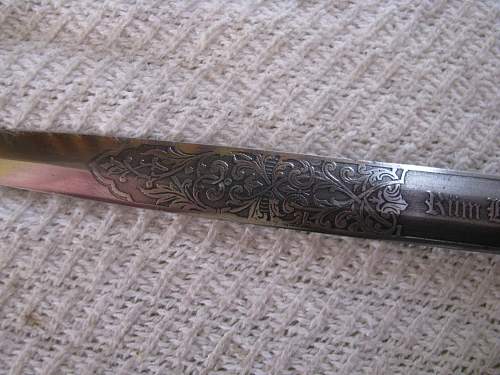 Luftwaffe 2nd model dagger with engraved blade