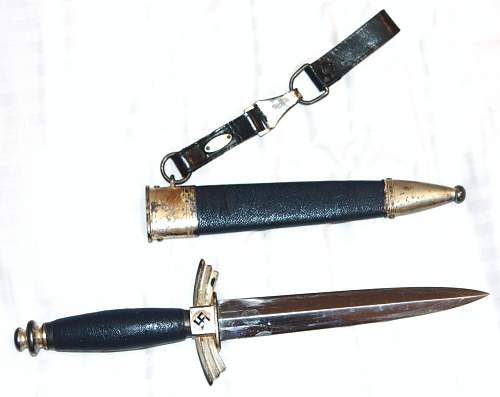 WWII German DLV Dagger and Army Stag Handle Dress Bayonet