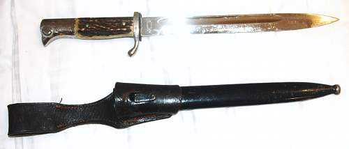 WWII German DLV Dagger and Army Stag Handle Dress Bayonet