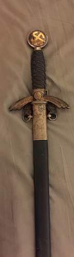 Flak Regiment marked Luftwaffe officers sword