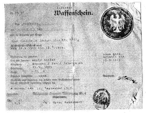 Hitlers signatur for pistol 08