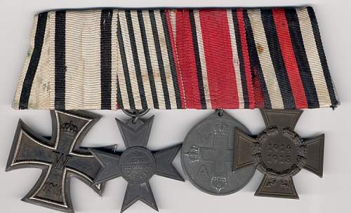 Non Combattant mounted medal bars