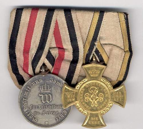 Non Combattant mounted medal bars