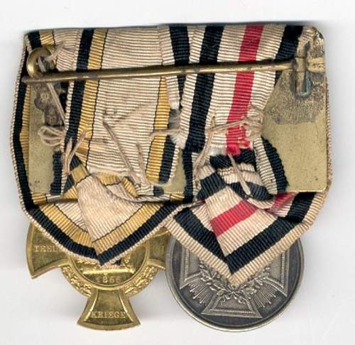 Non Combattant mounted medal bars