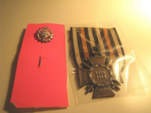 hindenburg medal and nazi stickpin