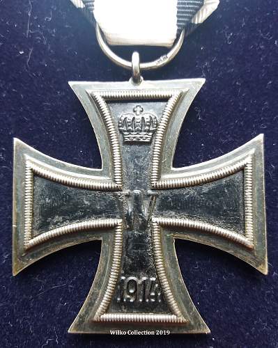 1914 Eisernes Kreuz 2 Klasse Ring Stamped K.M.