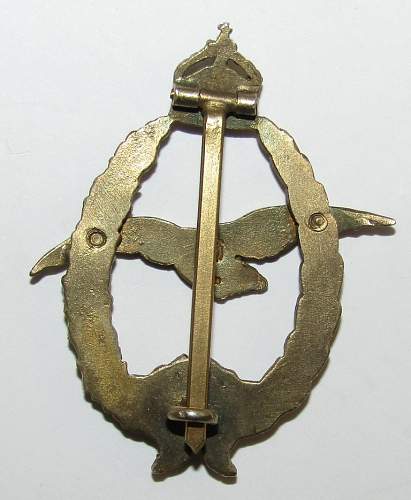 Kaiserliches Deutsches Marine-Beobachter-Pilotenabzeichen (Imperial German Navy Pilot/Observer Badge) ? Prinzen Size Deumer