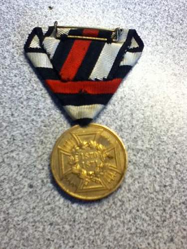 Tri-Fold German Franco Prussian War Medal