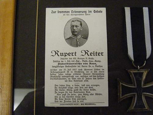 My new Imperial German EK2 and death card.