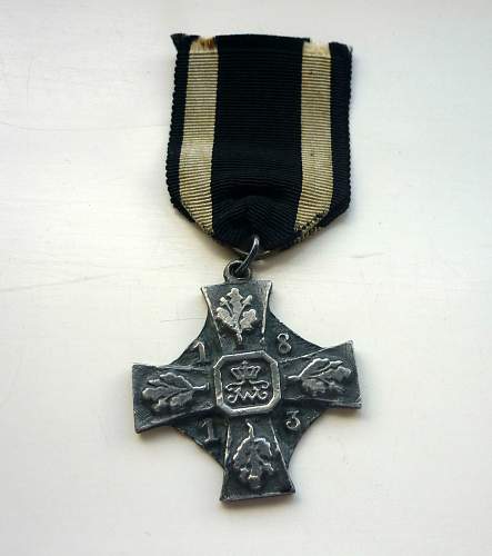 Imperial German Medal 1813 Old Comrades