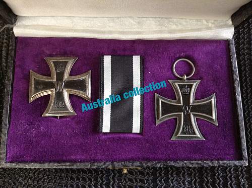 Double cased WW1 Iron Cross set EK1 EK2