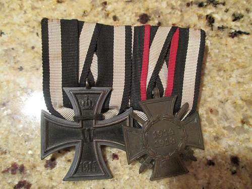 iron cross &amp; combatant medal set