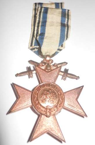 Bavarian Merit Cross Medal 3rd class with swords