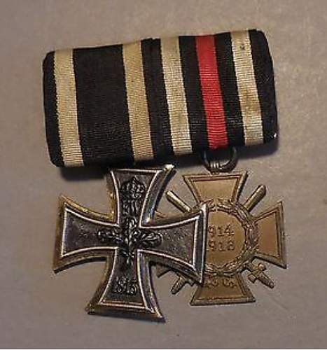 Medal bar- Iron Cross (2nd class) and hindenburg cross/ real or fake?