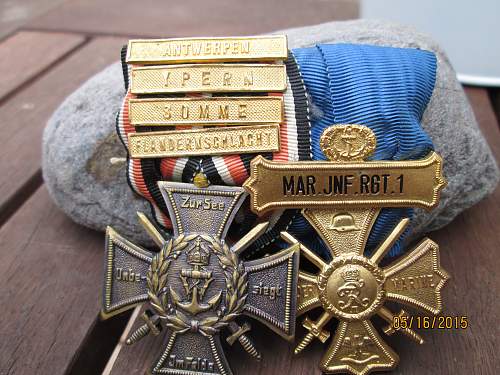 Medal bar-EK2-Marine Korps cross-9yr service-hindenburg