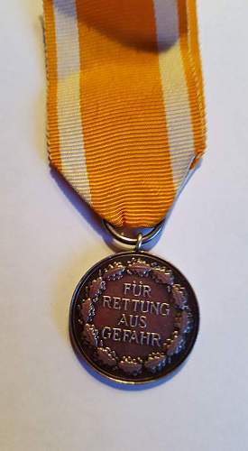 Life saving medal