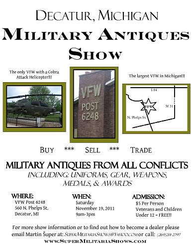 Decatur Michigan USA Militaria Show November 19th, 2011