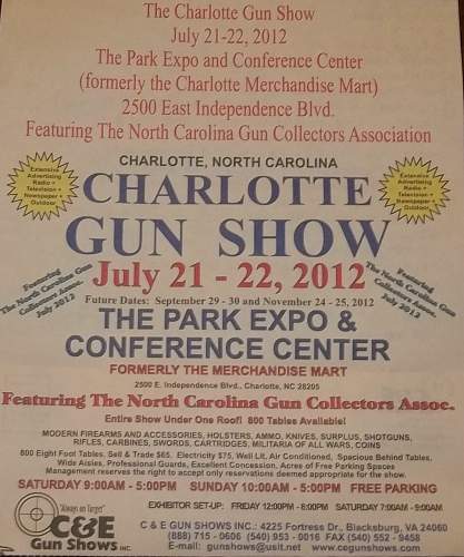 North Carolina Gun Show  July 21 &amp; 22, 2012