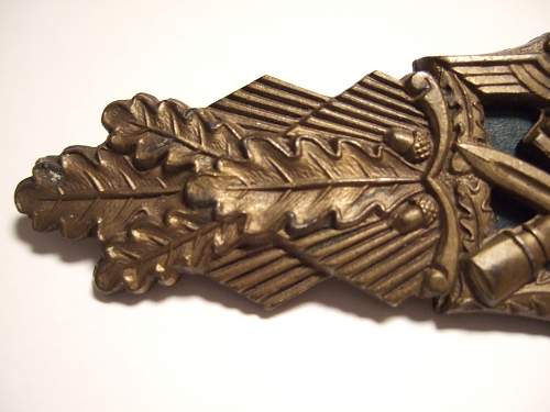 Nahkampfspange bronze A.G.M. u. K. with nice backplate
