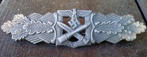 Close Combat Clasp (CCC) or &quot;Nahkampfspange&quot;  silver grade