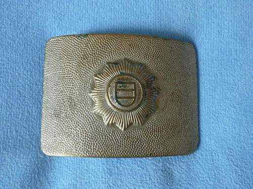 Kasernierte Volkspolizei (KVP) Koppelschloss und Lederkoppel /Belt and buckle