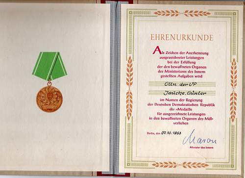 Medaille fur treue Dienste in dem bewaffneten Organen der Ministerium des Innern