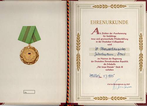 Medaille fur treue Dienste in dem bewaffneten Organen der Ministerium des Innern