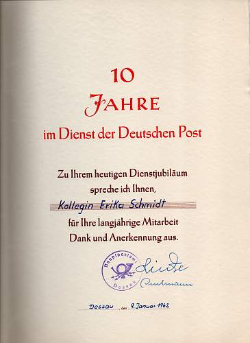 DDR awards attributed to Erika Schmidt