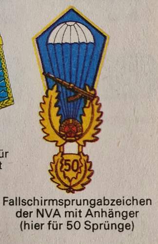 Fallschirmsprungabzeichen - Parachute jump badge - Second Modell 1973 - ??