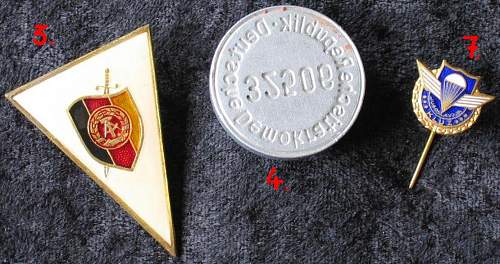 some badges, (NVA Para´s, MfS, ...)