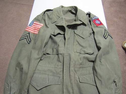 Need Help. M1943 jacket with 82nd AB patch and arm flag