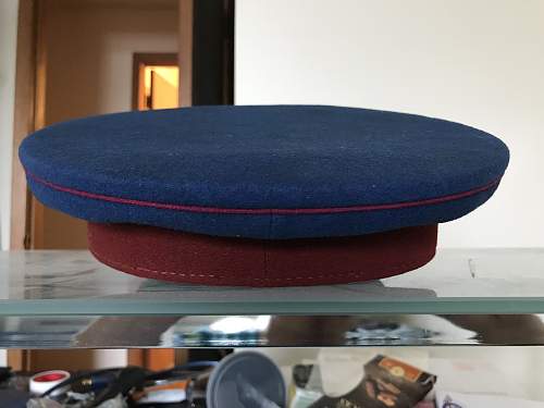 Zhukov MGB Officer Parade Cap with NKVD colors?