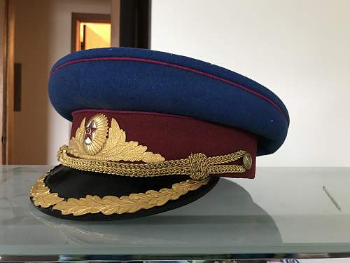 Zhukov MGB Officer Parade Cap with NKVD colors?