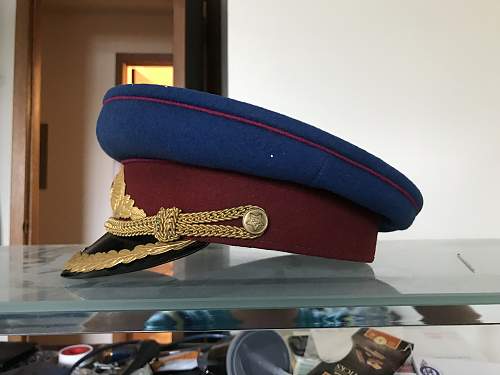 Zhukov MGB Officer Parade Cap with NKVD colors?