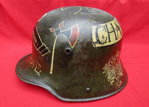 Mystery Trench Art WWI German Helmet  368 PRUSSIAN - Help?