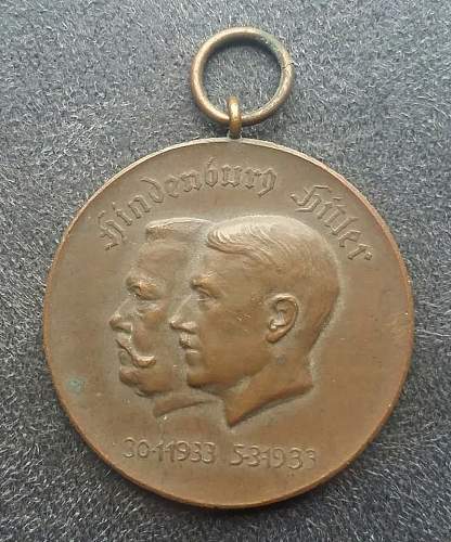 Hindenburg Hitler election medal 1933