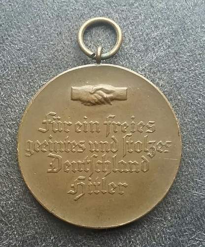 Hindenburg Hitler election medal 1933