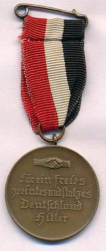 Hindenburg Hitler election medal 1933