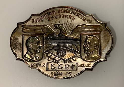 Badge 1933 Hindenburg - Hitler