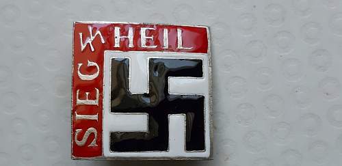 sieg heil painted badge