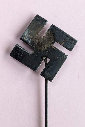 Swas Stickpin - NSDAP Supporter's. Stamped. Mobile - Info / Authenticity?