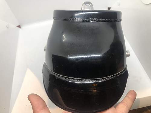 WW2 German Police Shako Black w/ Liner &amp; Chinstrap