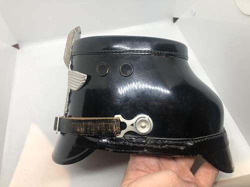 WW2 German Police Shako Black w/ Liner &amp; Chinstrap