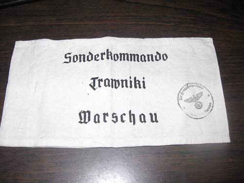 Not sure about this armband- Sonderkommando Trawniki